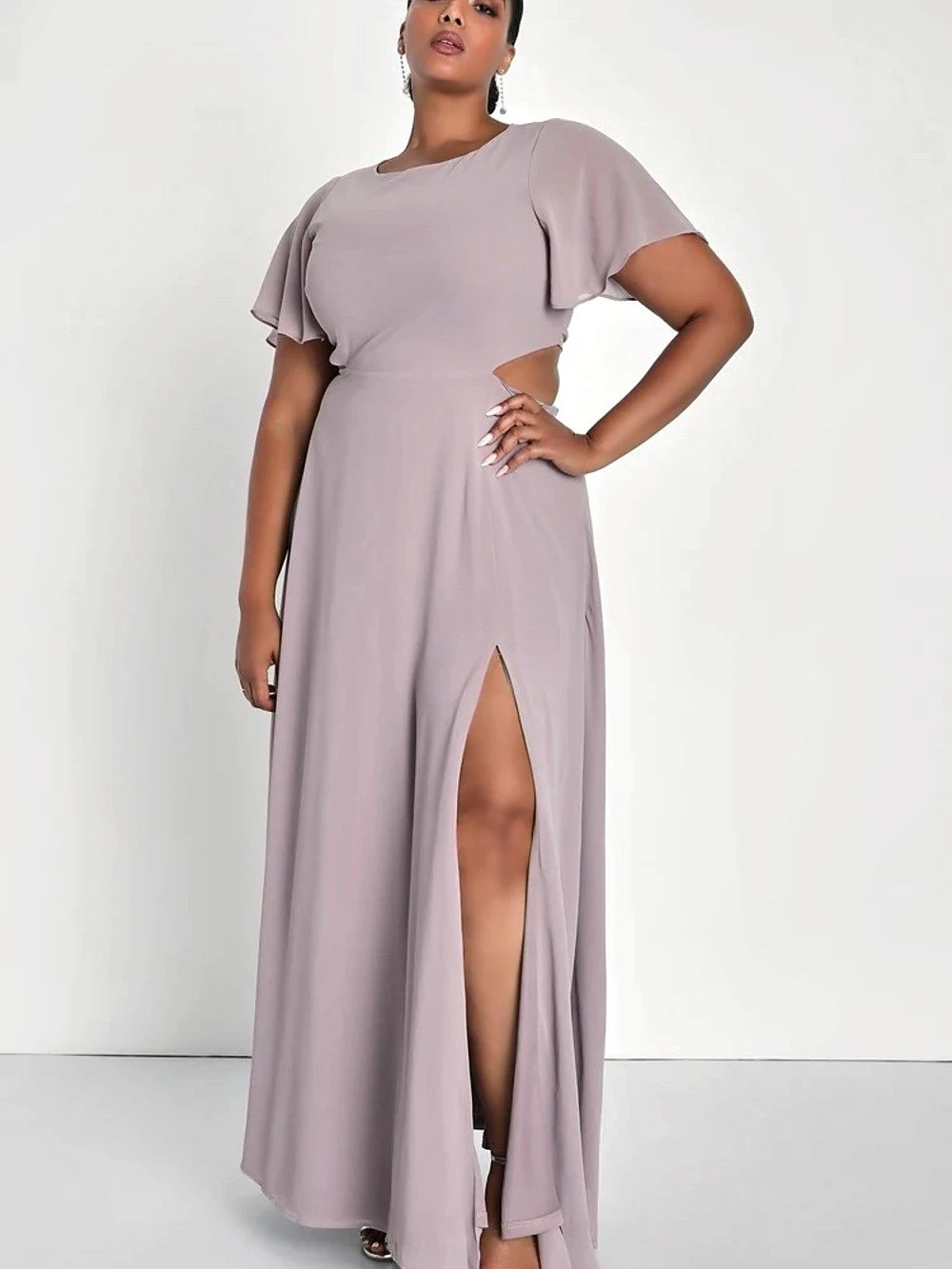 Lulus Garden Bliss Dusty Lavender Cutout Maxi Dress - NWT